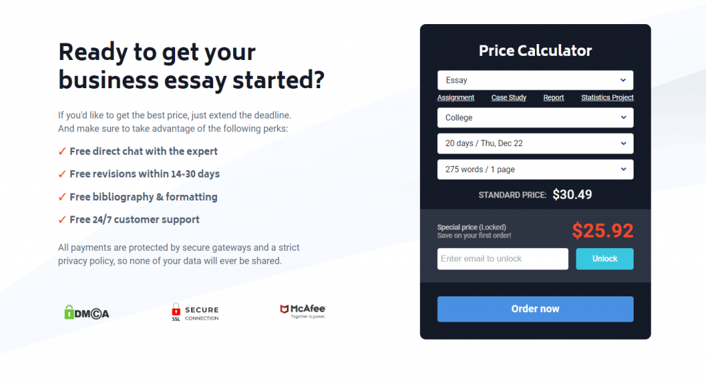 businesswritingservice.com prices