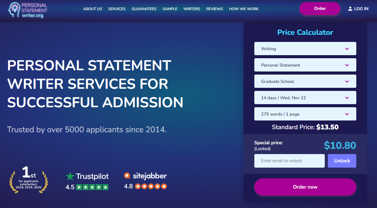 personalstatementwriter.org main page